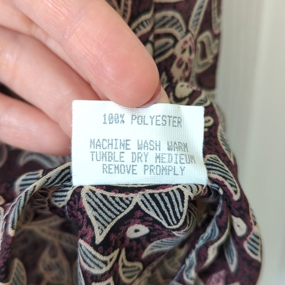 Studio JPR 90's Vintage Bohemian Printed High Waisted A-Line Mini Skirt Plum 12 - Picture 6 of 11